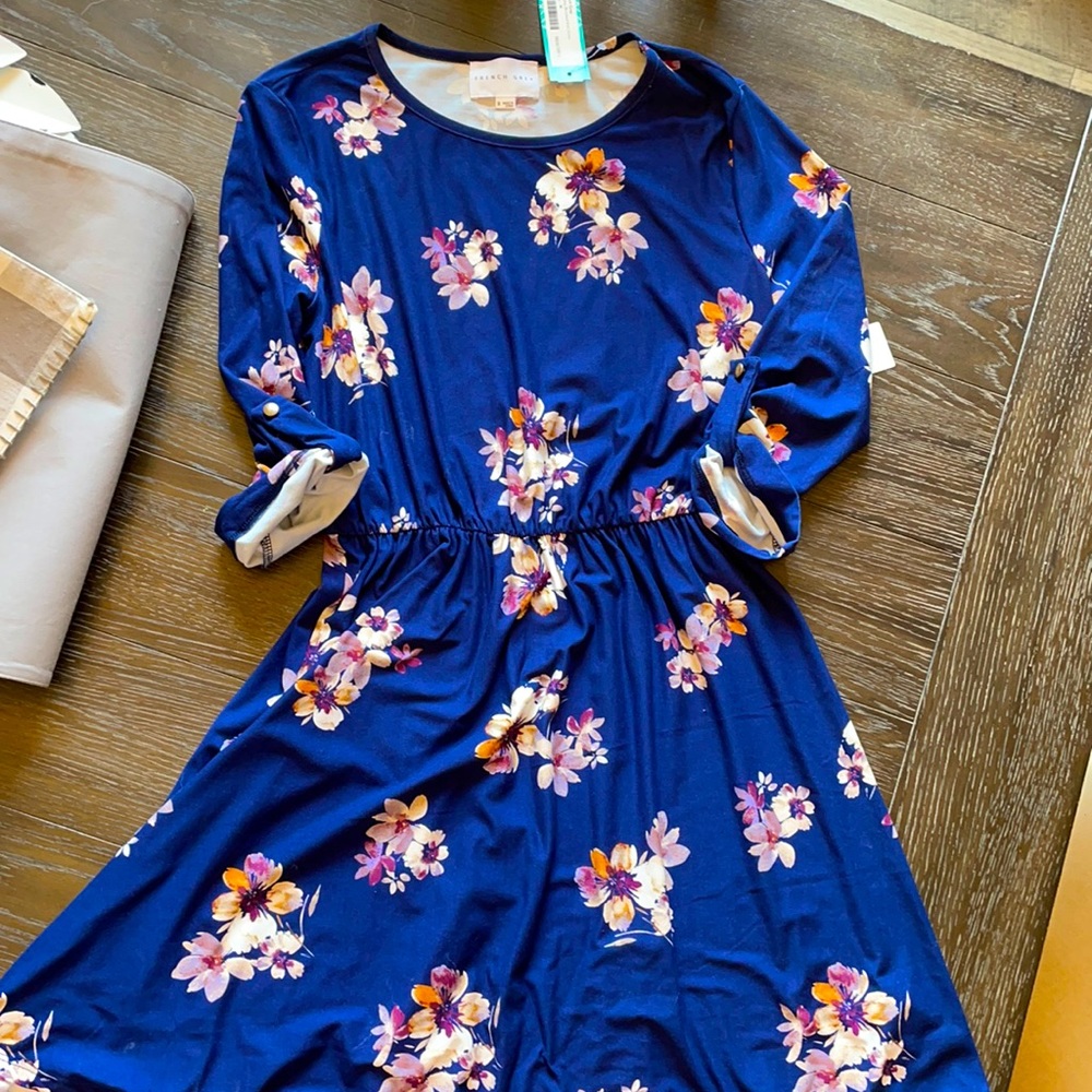 Navy floral dress